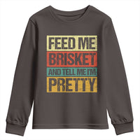 Funny Pitmaster BBQ Youth Sweatshirt Feed Me Brisket Retro Smoker Grilling