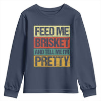 Funny Pitmaster BBQ Youth Sweatshirt Feed Me Brisket Retro Smoker Grilling