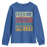 Funny Pitmaster BBQ Youth Sweatshirt Feed Me Brisket Retro Smoker Grilling