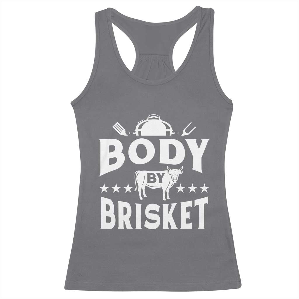Funny Pitmaster BBQ Racerback Tank Top Body By Brisket Smoker Grilling