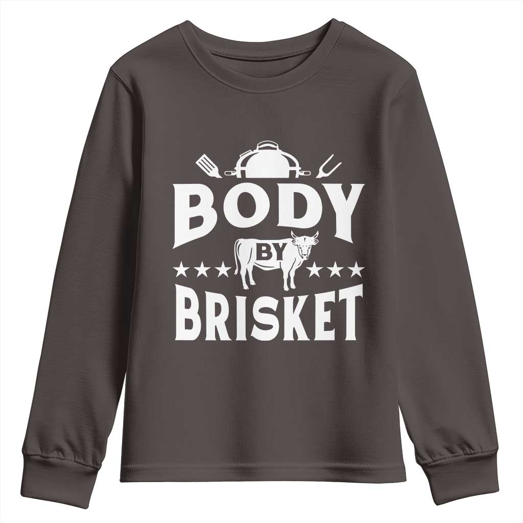 Funny Pitmaster BBQ Youth Sweatshirt Body By Brisket Smoker Grilling