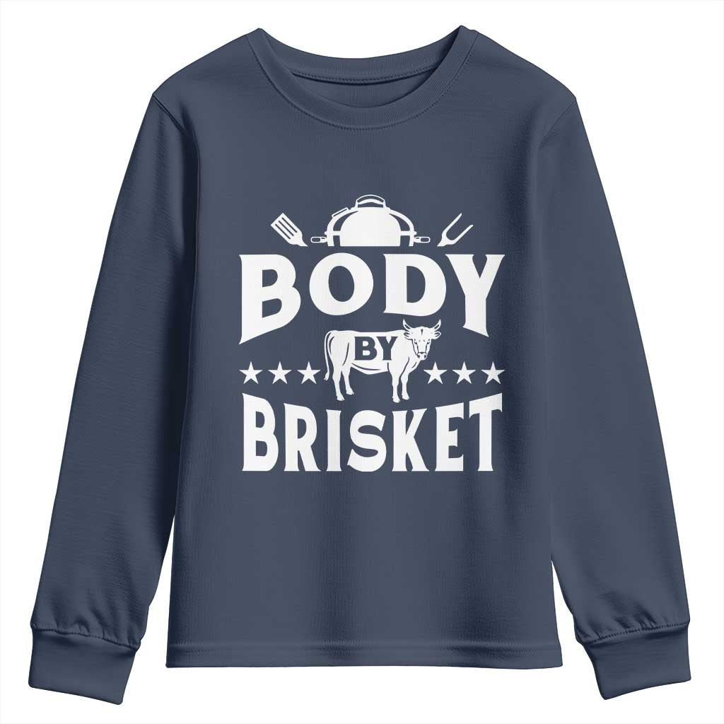 Funny Pitmaster BBQ Youth Sweatshirt Body By Brisket Smoker Grilling