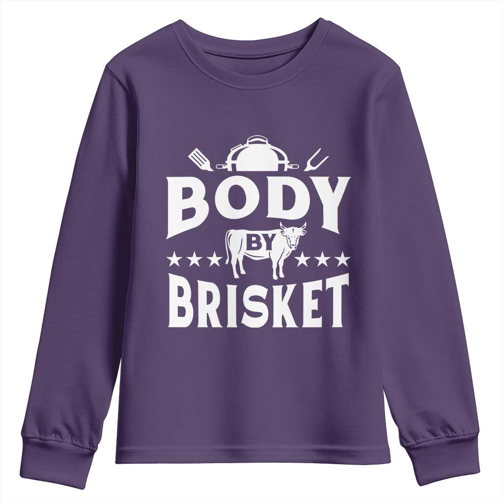 Funny Pitmaster BBQ Youth Sweatshirt Body By Brisket Smoker Grilling