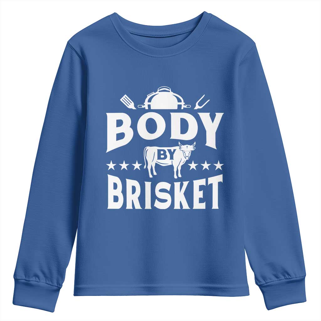 Funny Pitmaster BBQ Youth Sweatshirt Body By Brisket Smoker Grilling