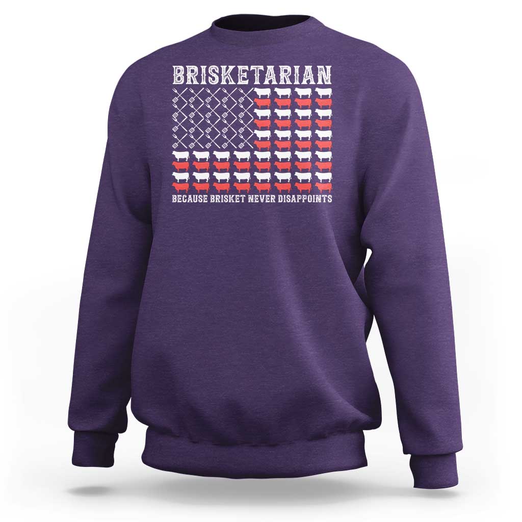 Funny BBQ Lover Sweatshirt Brisketarian Because Brisket Never Disappoints