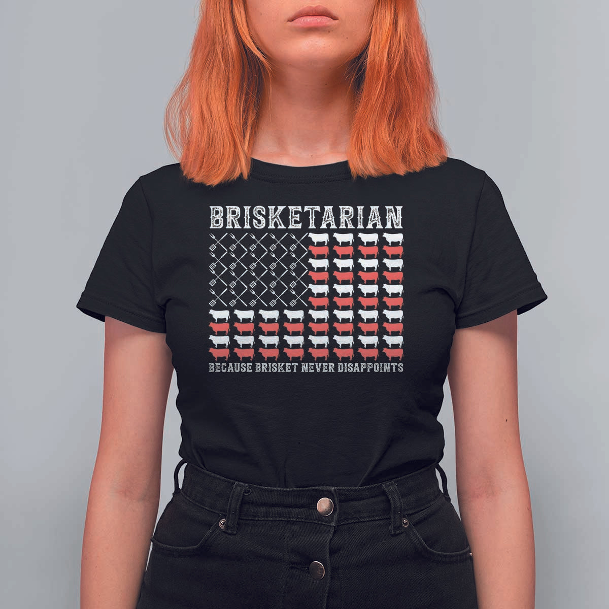 Funny BBQ Lover T Shirt For Women Brisketarian Because Brisket Never Disappoints - Wonder Print Shop