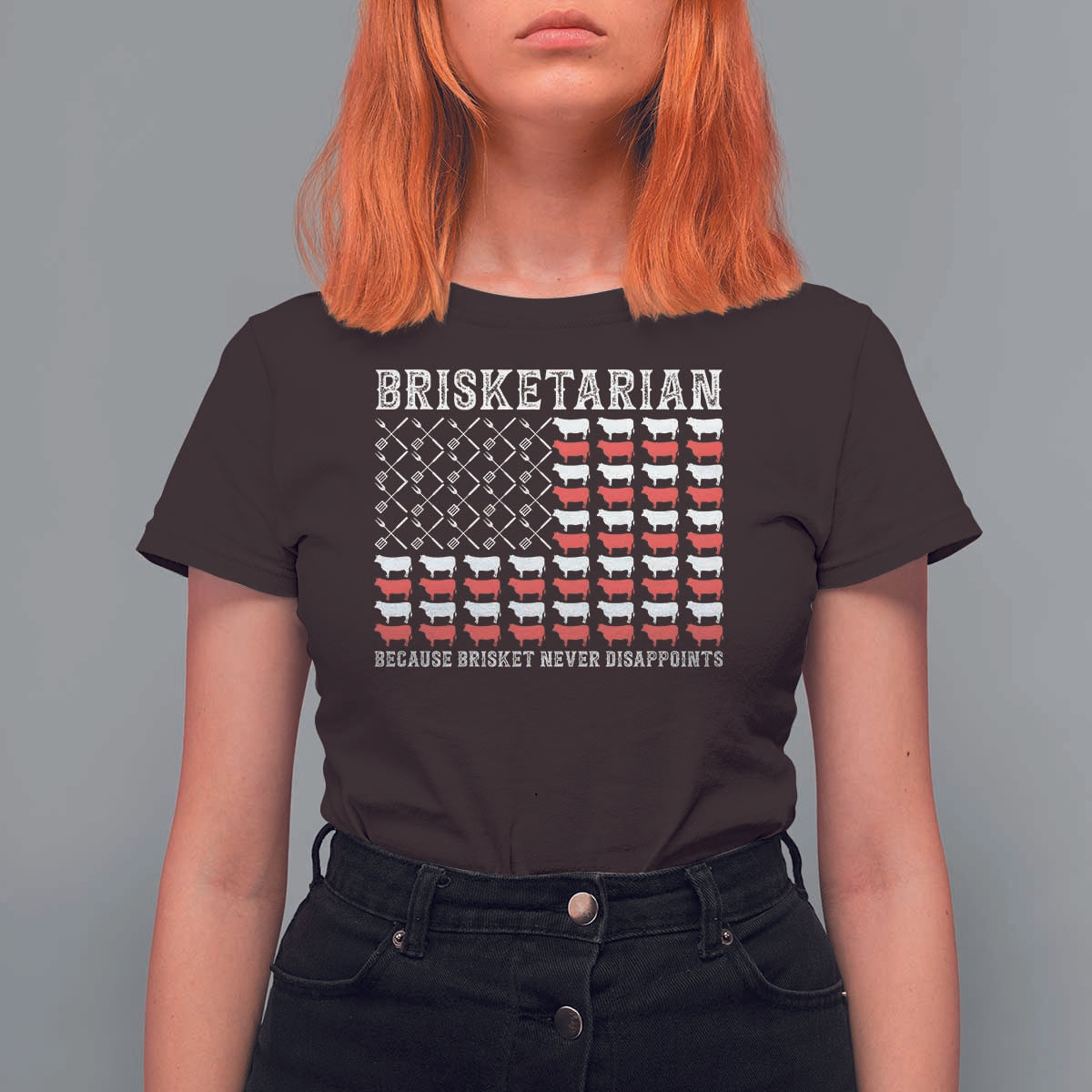 Funny BBQ Lover T Shirt For Women Brisketarian Because Brisket Never Disappoints - Wonder Print Shop