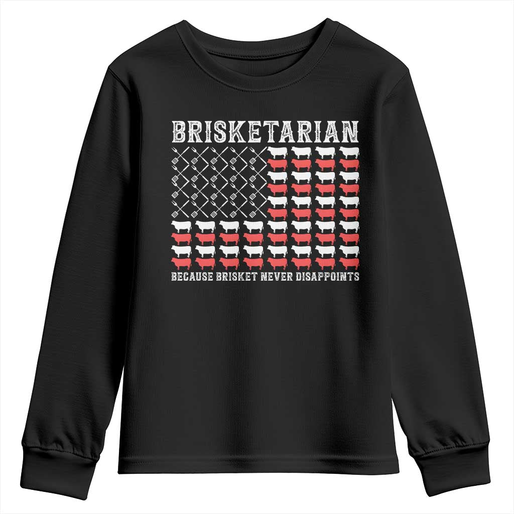 Funny BBQ Lover Youth Sweatshirt Brisketarian Because Brisket Never Disappoints