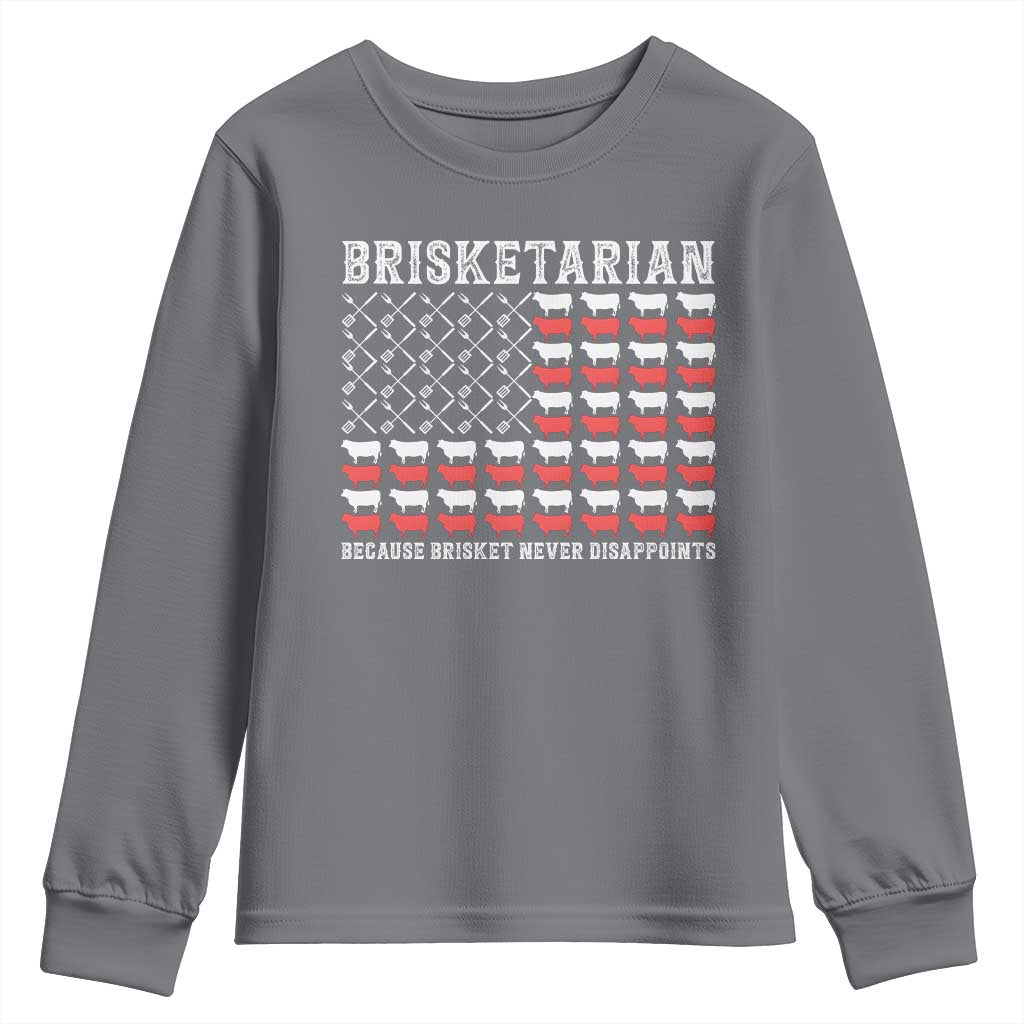 Funny BBQ Lover Youth Sweatshirt Brisketarian Because Brisket Never Disappoints