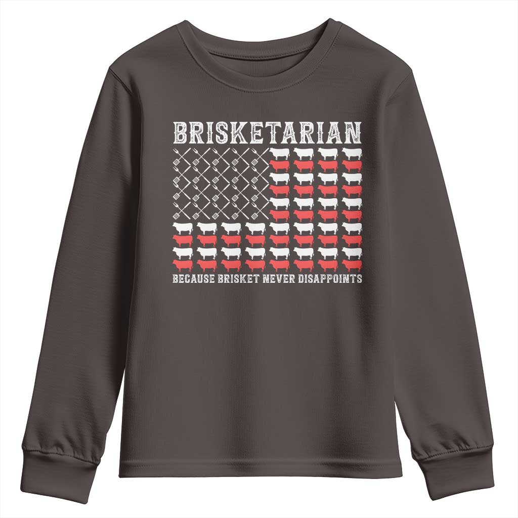 Funny BBQ Lover Youth Sweatshirt Brisketarian Because Brisket Never Disappoints