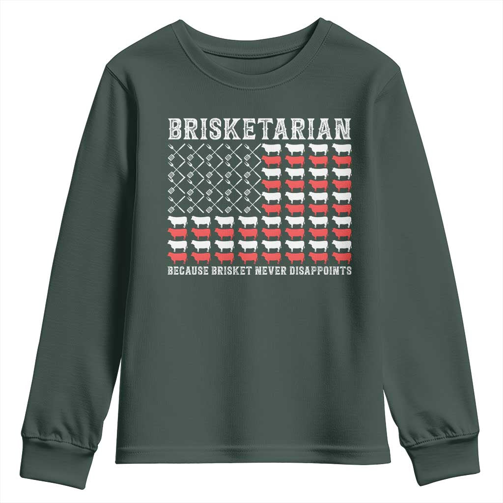 Funny BBQ Lover Youth Sweatshirt Brisketarian Because Brisket Never Disappoints