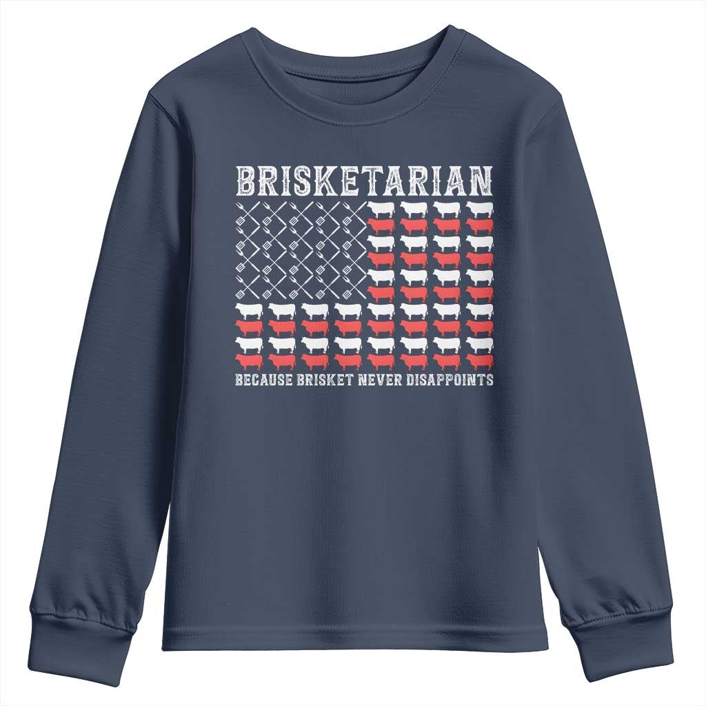 Funny BBQ Lover Youth Sweatshirt Brisketarian Because Brisket Never Disappoints