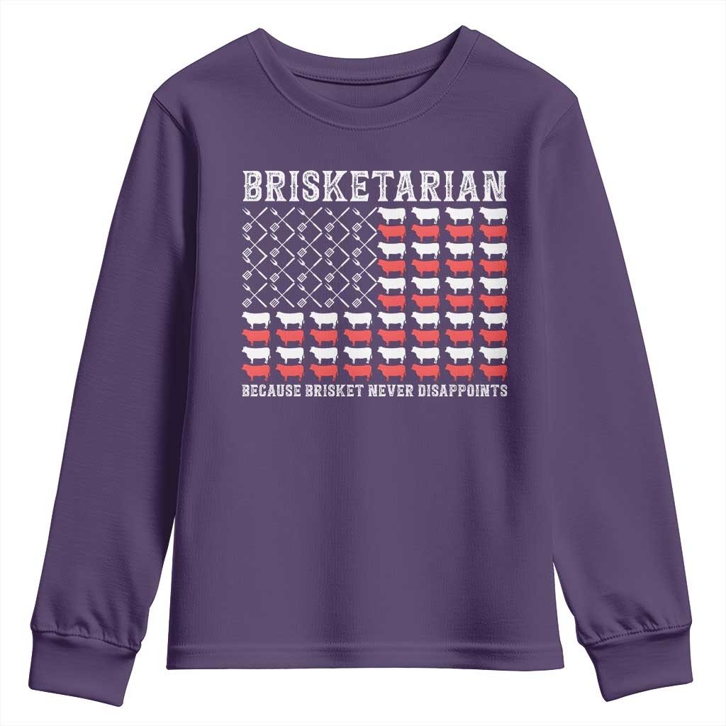 Funny BBQ Lover Youth Sweatshirt Brisketarian Because Brisket Never Disappoints