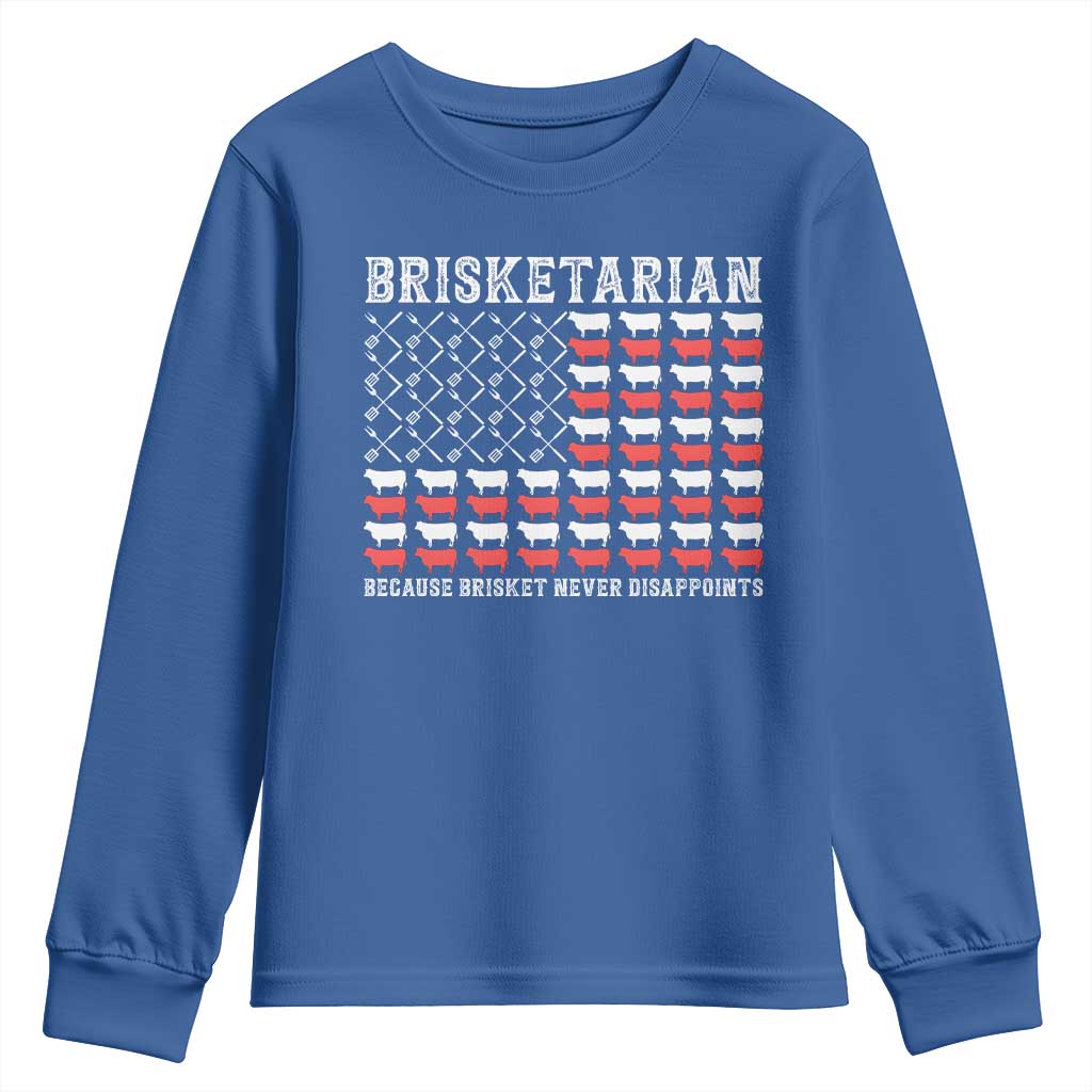 Funny BBQ Lover Youth Sweatshirt Brisketarian Because Brisket Never Disappoints