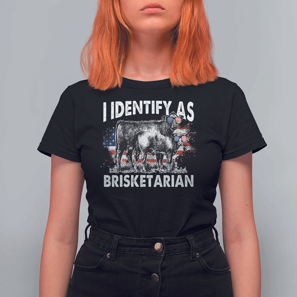 Funny BBQ Lover T Shirt For Women I Identify As Brisketarian - Wonder Print Shop