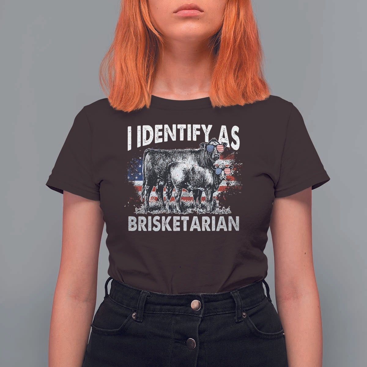 Funny BBQ Lover T Shirt For Women I Identify As Brisketarian - Wonder Print Shop
