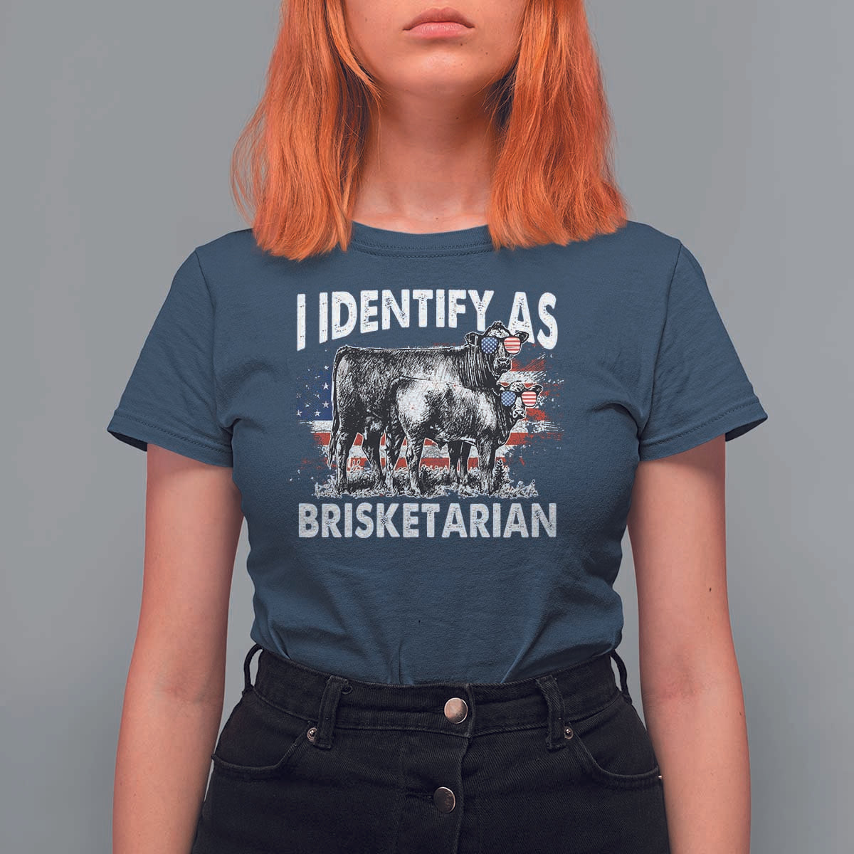 Funny BBQ Lover T Shirt For Women I Identify As Brisketarian - Wonder Print Shop