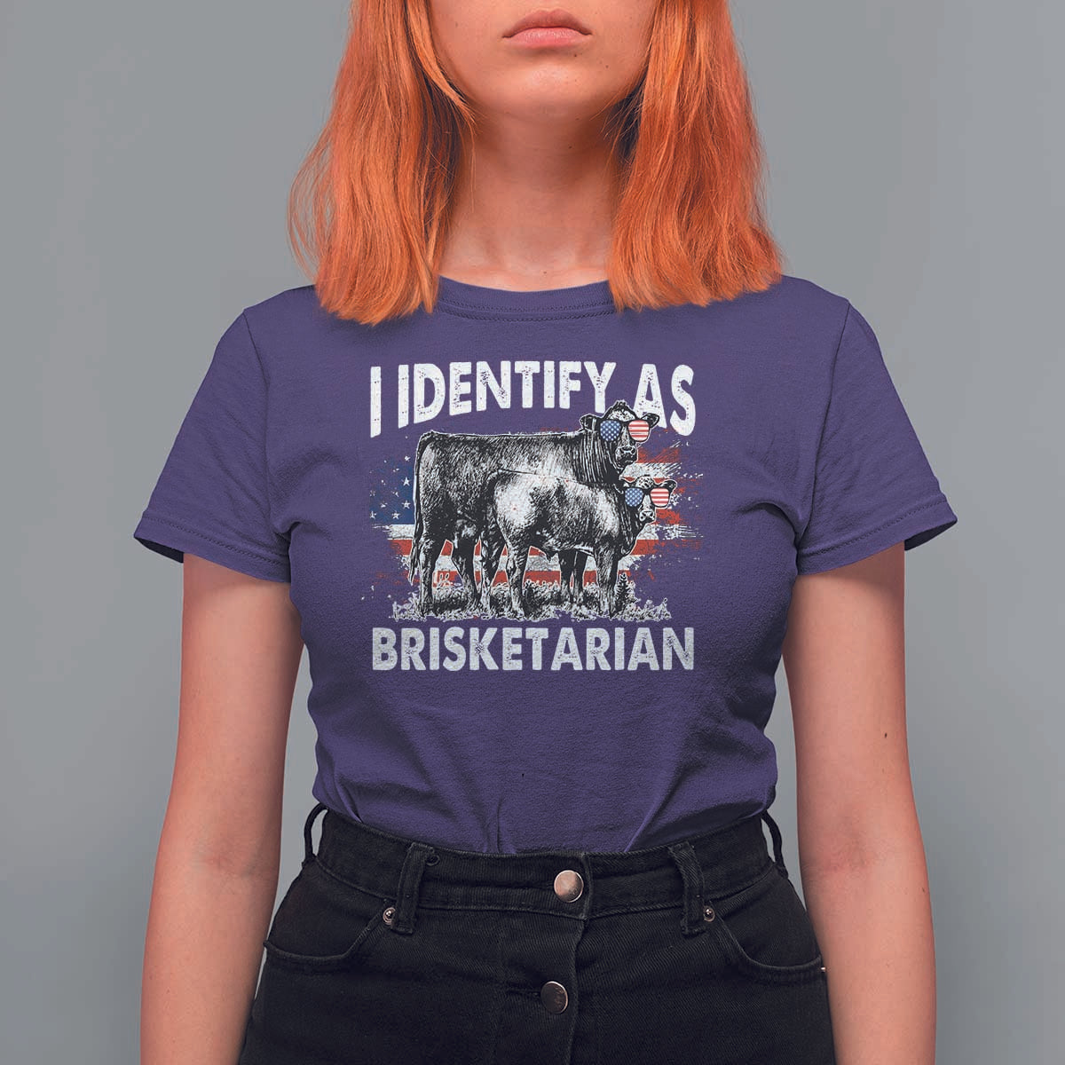 Funny BBQ Lover T Shirt For Women I Identify As Brisketarian - Wonder Print Shop