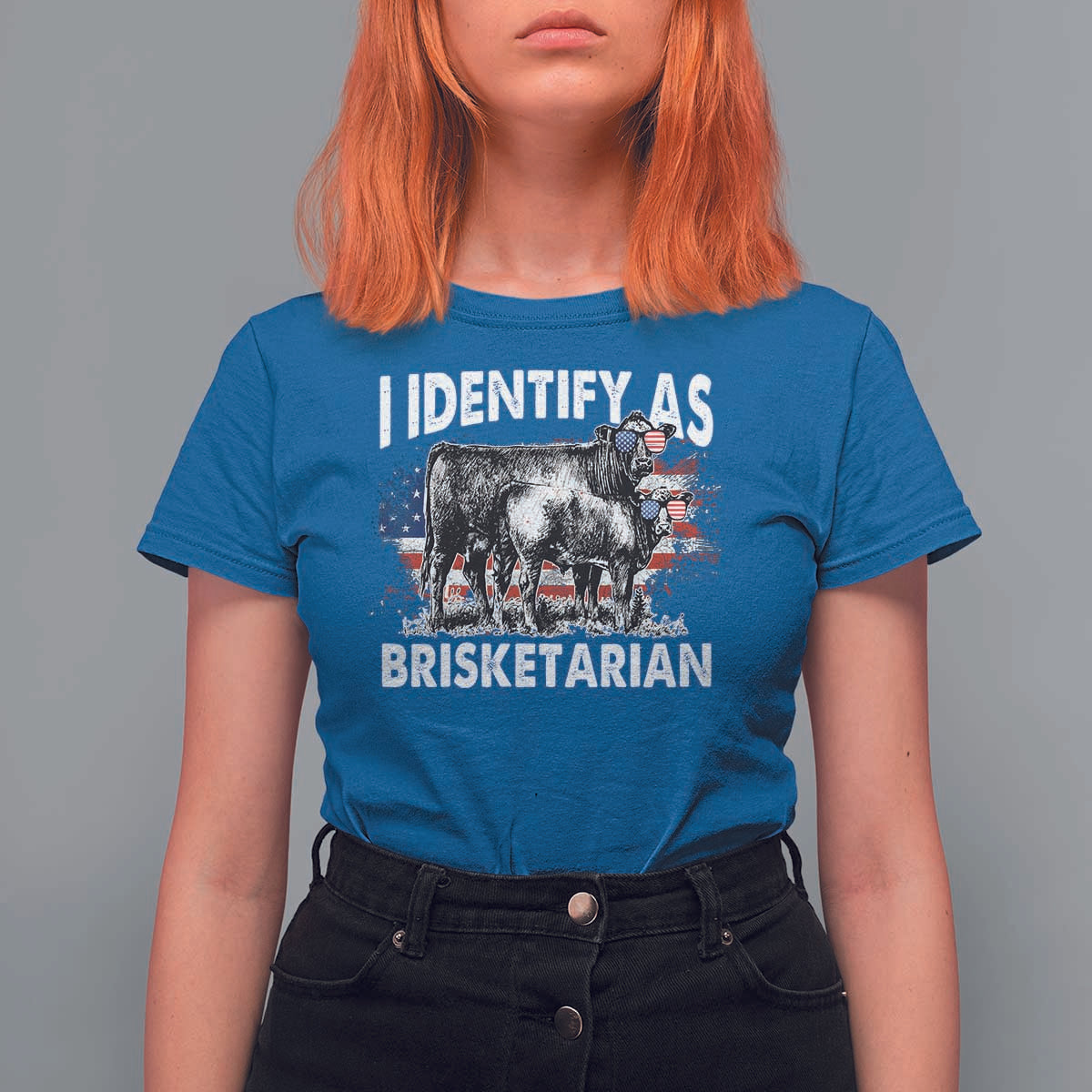 Funny BBQ Lover T Shirt For Women I Identify As Brisketarian - Wonder Print Shop