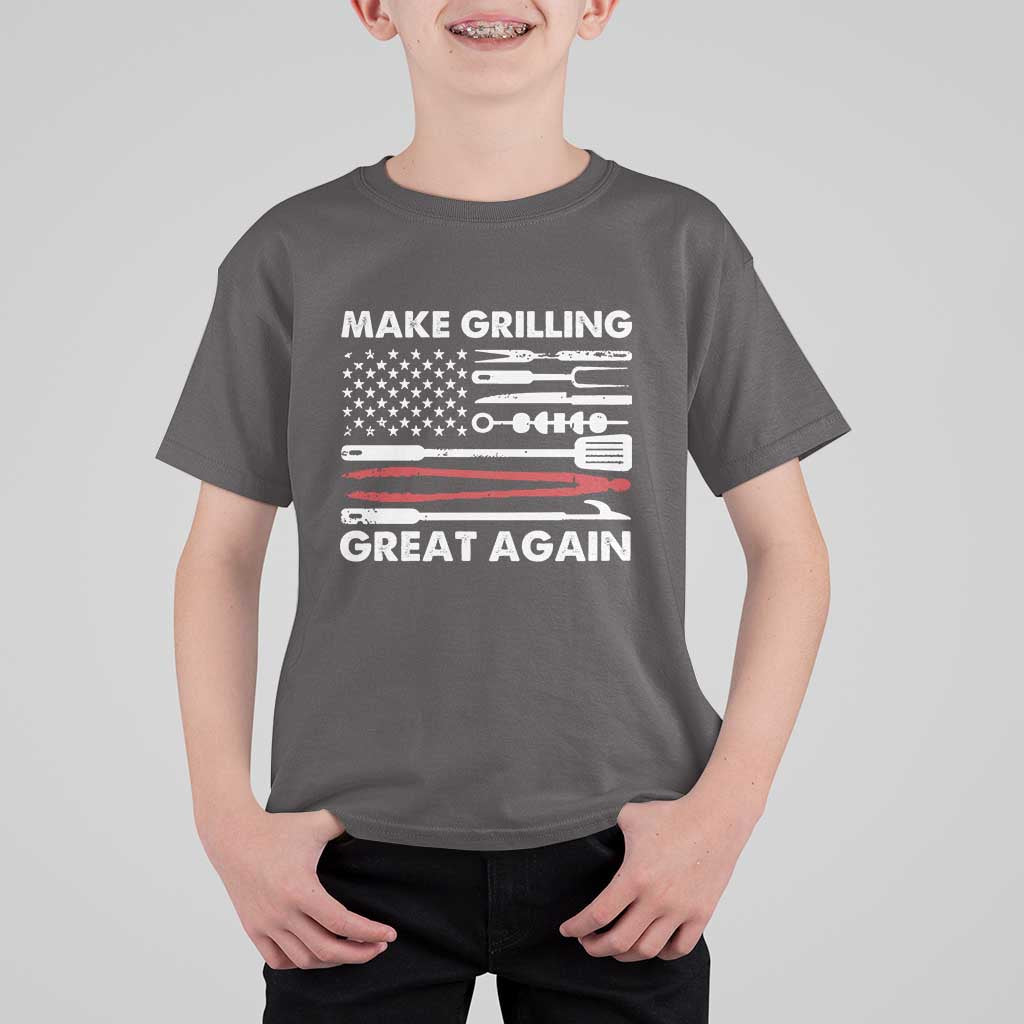 Funny BBQ Grilling Pitmaster T Shirt For Kid Make Grilling Great Again Chef Smoking Tools