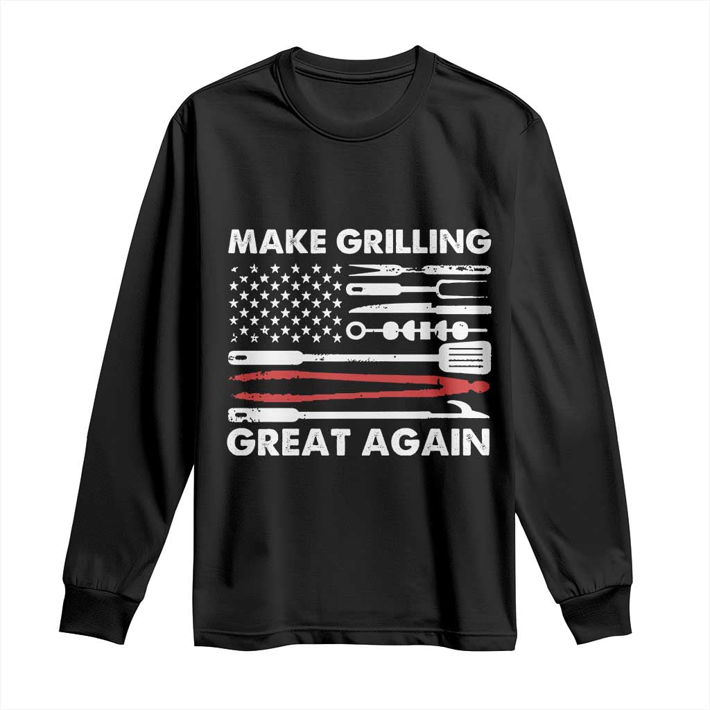 Funny BBQ Grilling Pitmaster Long Sleeve Shirt Make Grilling Great Again Chef Smoking Tools