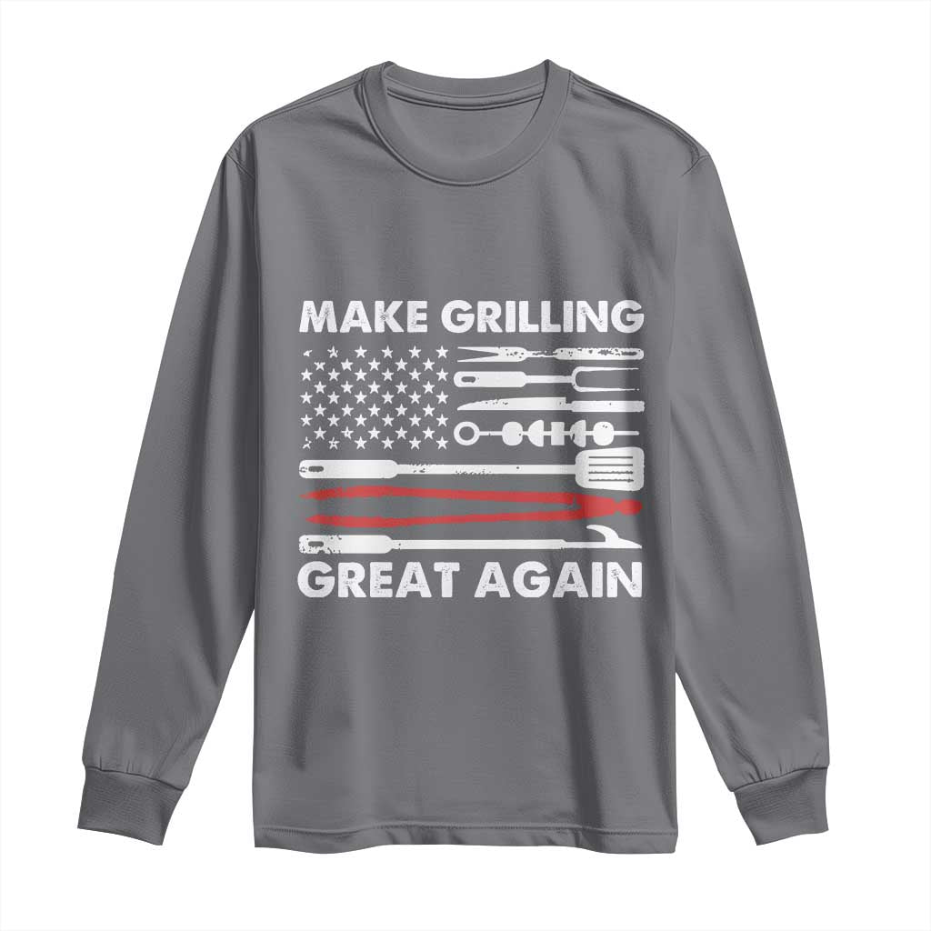 Funny BBQ Grilling Pitmaster Long Sleeve Shirt Make Grilling Great Again Chef Smoking Tools