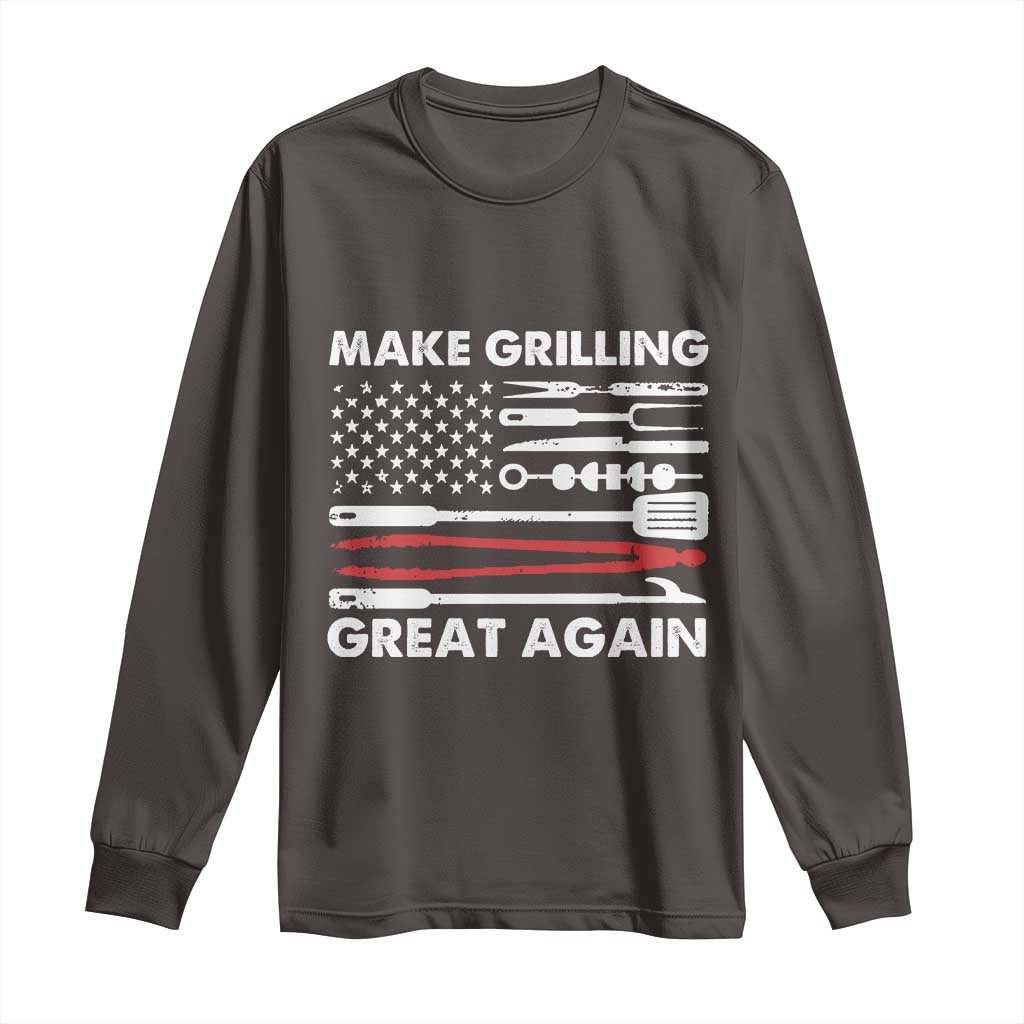 Funny BBQ Grilling Pitmaster Long Sleeve Shirt Make Grilling Great Again Chef Smoking Tools
