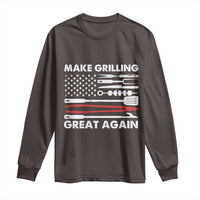 Funny BBQ Grilling Pitmaster Long Sleeve Shirt Make Grilling Great Again Chef Smoking Tools