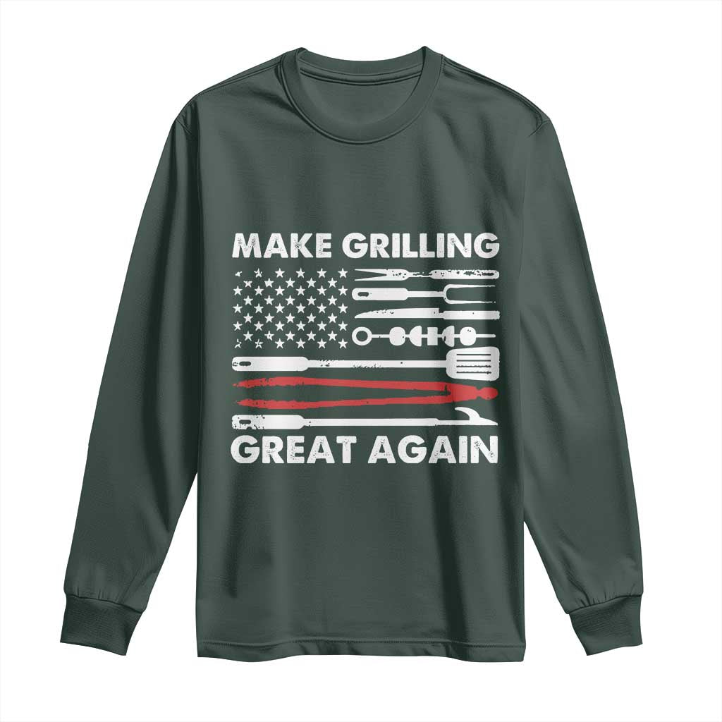 Funny BBQ Grilling Pitmaster Long Sleeve Shirt Make Grilling Great Again Chef Smoking Tools