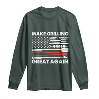 Funny BBQ Grilling Pitmaster Long Sleeve Shirt Make Grilling Great Again Chef Smoking Tools