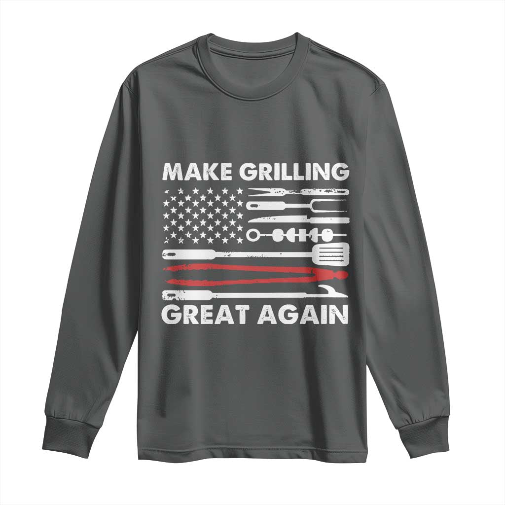 Funny BBQ Grilling Pitmaster Long Sleeve Shirt Make Grilling Great Again Chef Smoking Tools