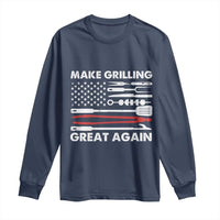 Funny BBQ Grilling Pitmaster Long Sleeve Shirt Make Grilling Great Again Chef Smoking Tools