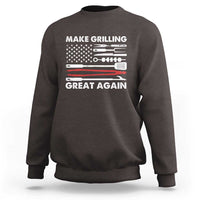 Funny BBQ Grilling Pitmaster Sweatshirt Make Grilling Great Again Chef Smoking Tools