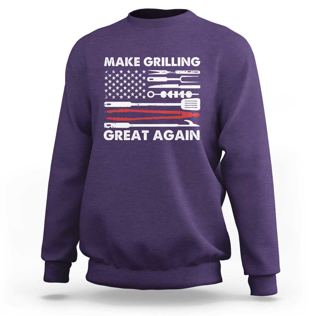 Funny BBQ Grilling Pitmaster Sweatshirt Make Grilling Great Again Chef Smoking Tools