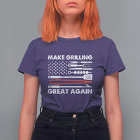 Funny BBQ Grilling Pitmaster T Shirt For Women Make Grilling Great Again Chef Smoking Tools - Wonder Print Shop