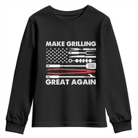 Funny BBQ Grilling Pitmaster Youth Sweatshirt Make Grilling Great Again Chef Smoking Tools