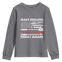 Funny BBQ Grilling Pitmaster Youth Sweatshirt Make Grilling Great Again Chef Smoking Tools