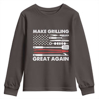 Funny BBQ Grilling Pitmaster Youth Sweatshirt Make Grilling Great Again Chef Smoking Tools