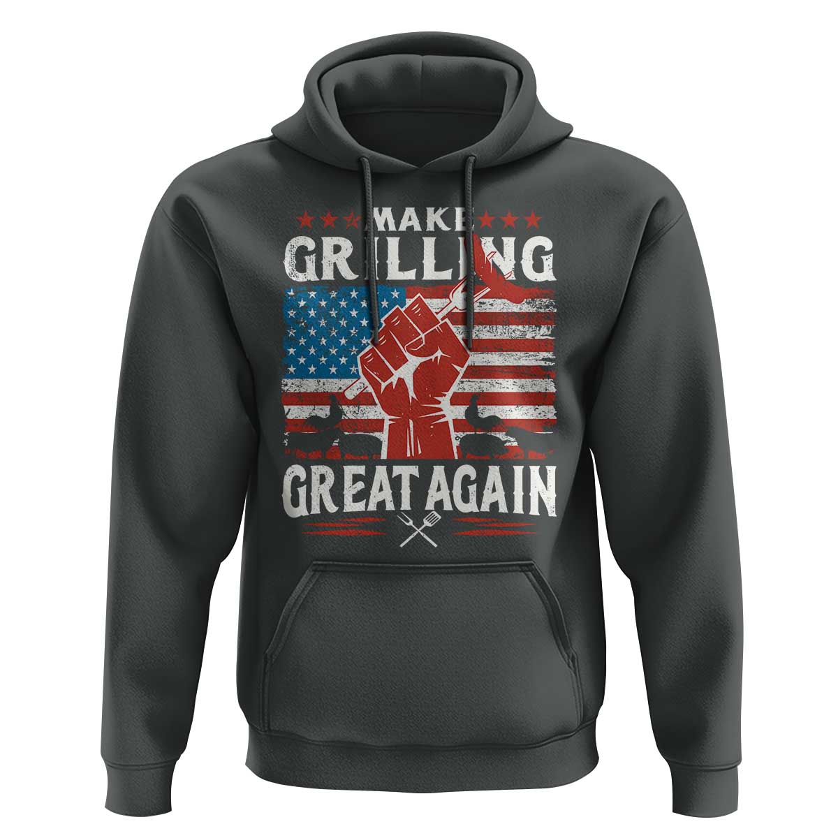 Funny BBQ Lover Hoodie Make Grilling Great Again Smoker Grill Sausages