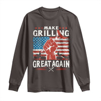 Funny BBQ Lover Long Sleeve Shirt Make Grilling Great Again Smoker Grill Sausages