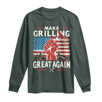 Funny BBQ Lover Long Sleeve Shirt Make Grilling Great Again Smoker Grill Sausages