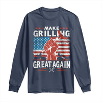 Funny BBQ Lover Long Sleeve Shirt Make Grilling Great Again Smoker Grill Sausages