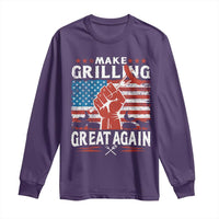 Funny BBQ Lover Long Sleeve Shirt Make Grilling Great Again Smoker Grill Sausages
