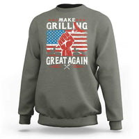 Funny BBQ Lover Sweatshirt Make Grilling Great Again Smoker Grill Sausages