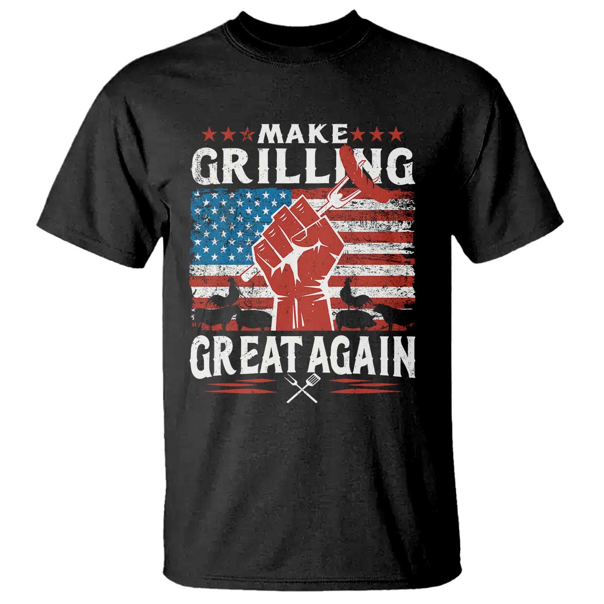 Funny BBQ Lover T Shirt Make Grilling Great Again Smoker Grill Sausages - Wonder Print Shop