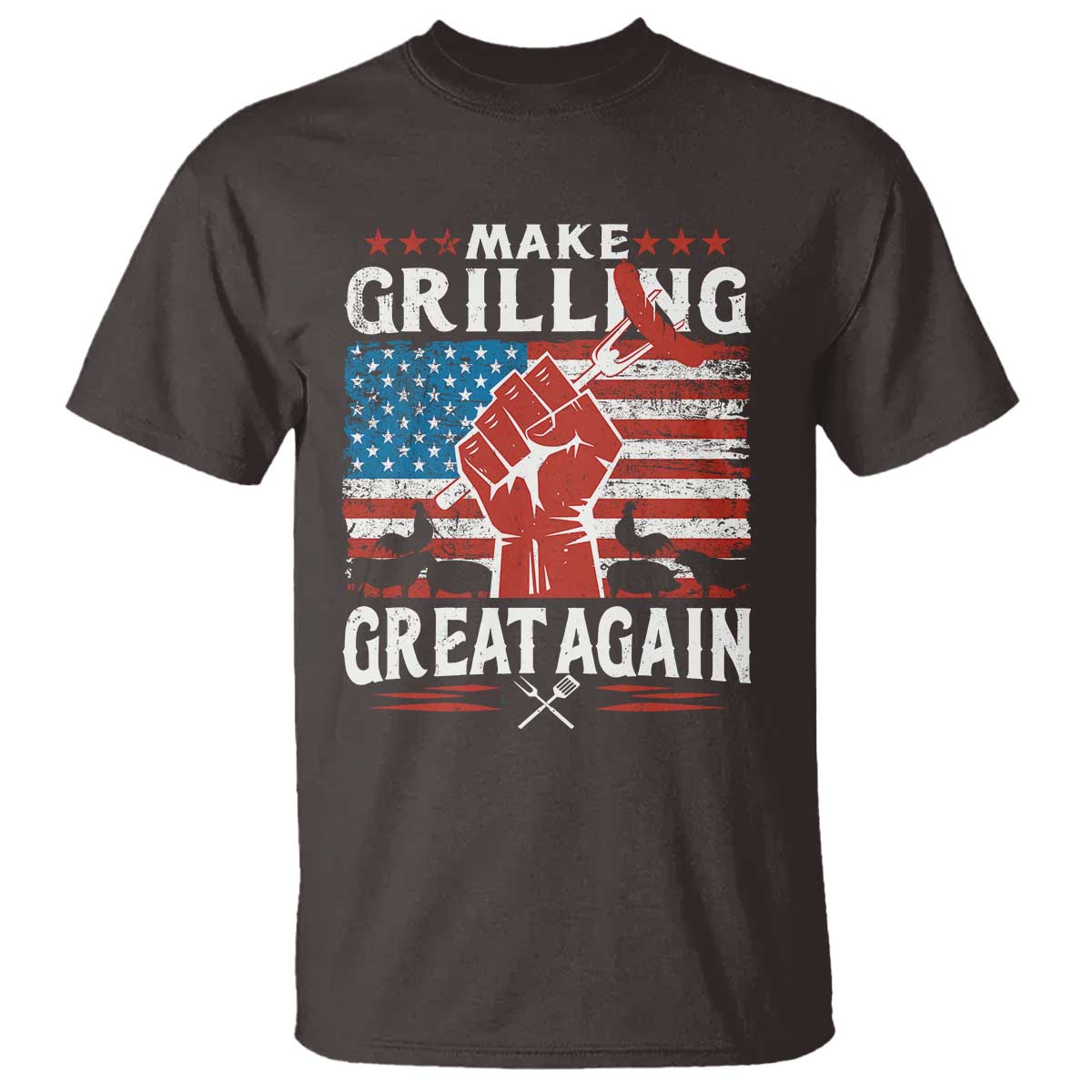 Funny BBQ Lover T Shirt Make Grilling Great Again Smoker Grill Sausages - Wonder Print Shop
