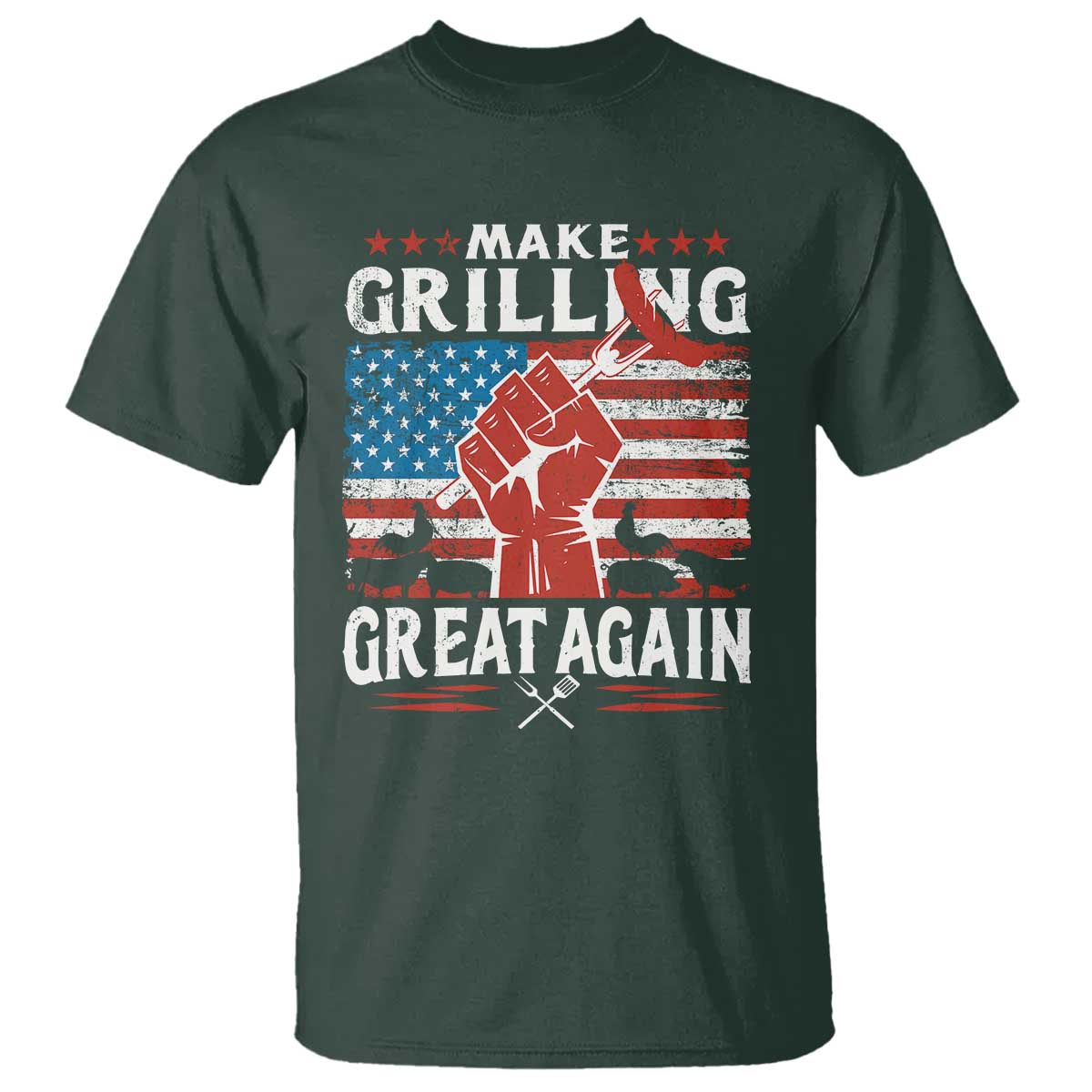 Funny BBQ Lover T Shirt Make Grilling Great Again Smoker Grill Sausages - Wonder Print Shop