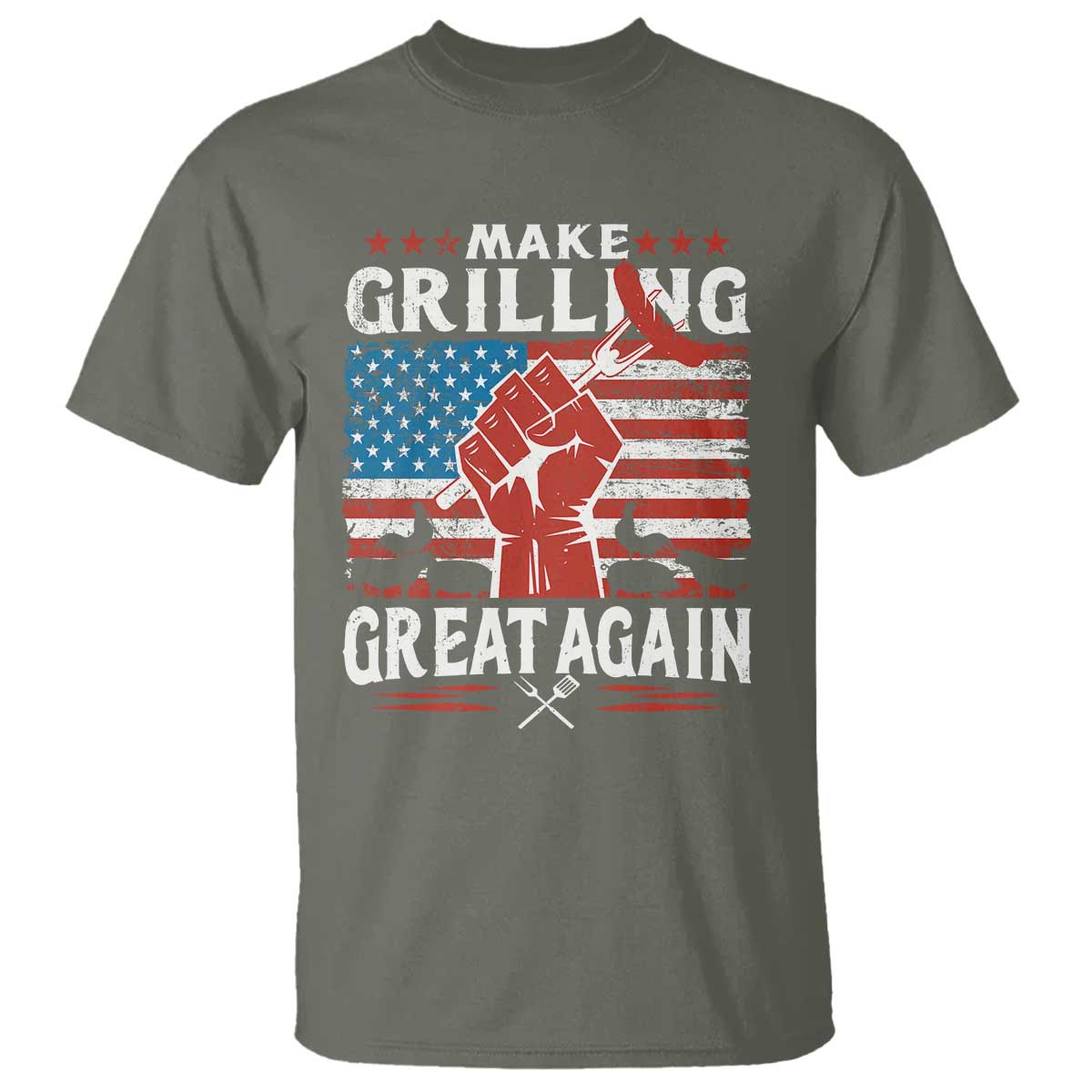 Funny BBQ Lover T Shirt Make Grilling Great Again Smoker Grill Sausages - Wonder Print Shop