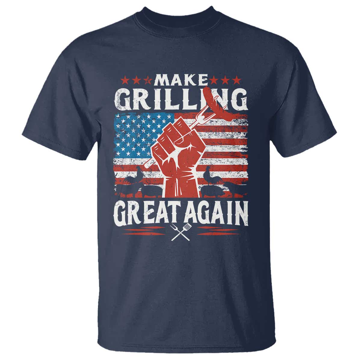 Funny BBQ Lover T Shirt Make Grilling Great Again Smoker Grill Sausages - Wonder Print Shop