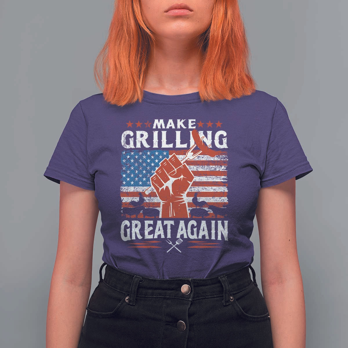 Funny BBQ Lover T Shirt For Women Make Grilling Great Again Smoker Grill Sausages - Wonder Print Shop